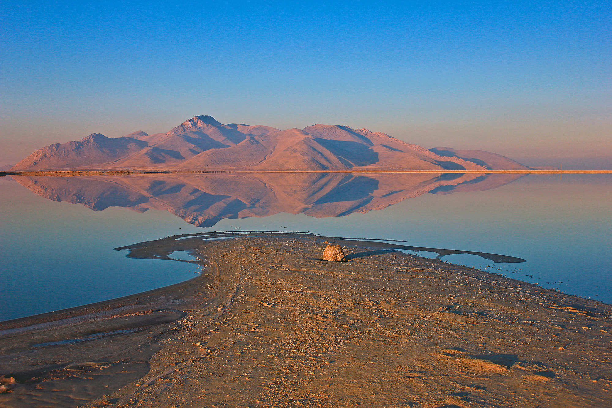 Aerial view of Great Salt Lake playa